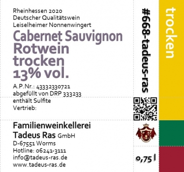 Cabernet Sauvignon trocken 2020